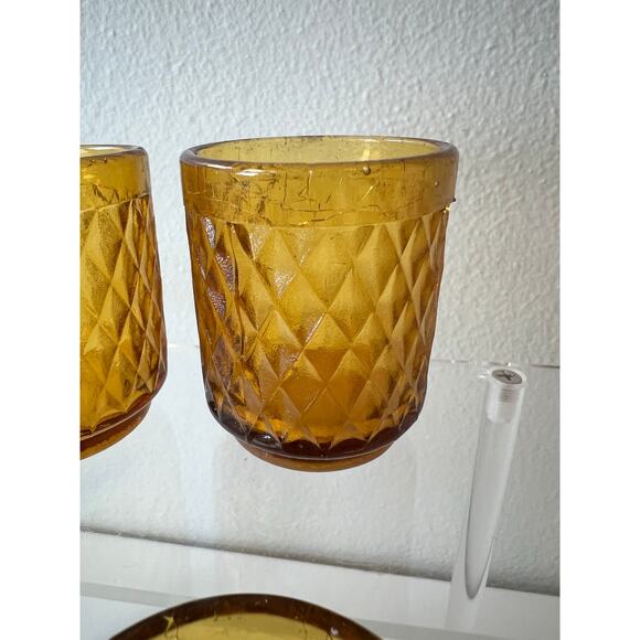 Amber Plant Propagation Jars Cups Containers Vintage Shot Glasses set of 4 - Picture 2 of 10